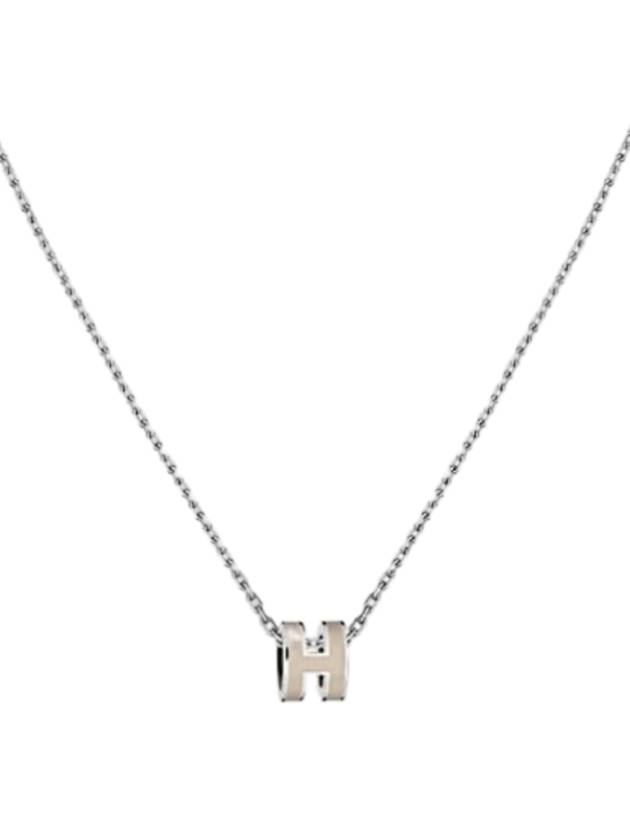 Mini Pop H Pendant Palladium & Marron Glace - HERMES - BALAAN 1