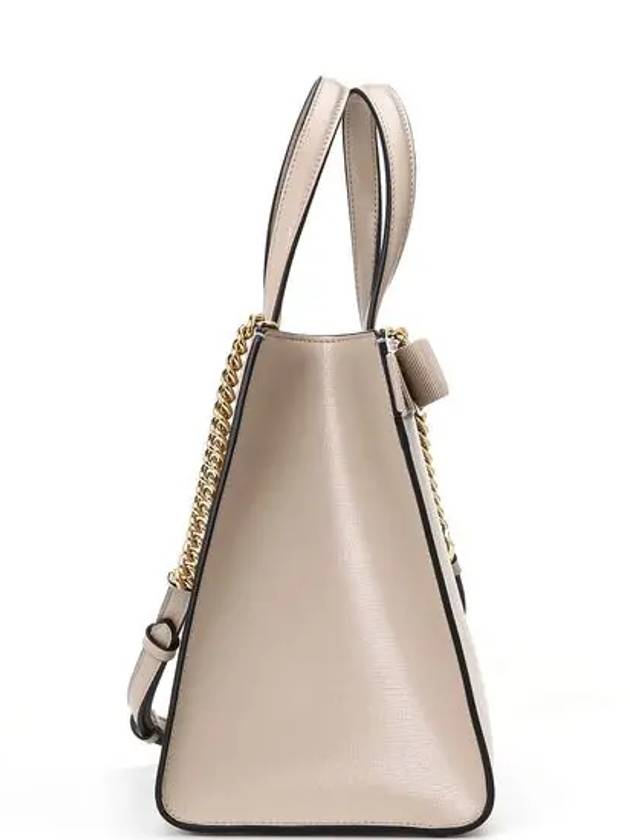 Vara Bow Top Handle Tote Bag Beige - SALVATORE FERRAGAMO - BALAAN 3