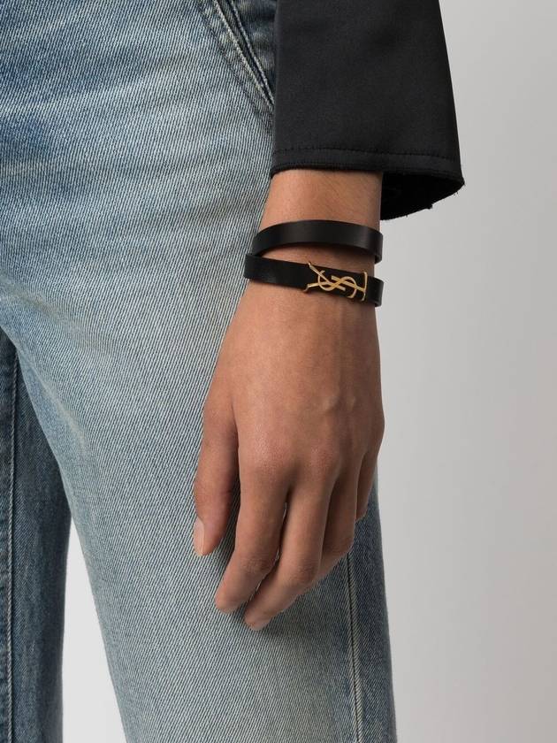 Monogram Double Wrap Bracelet Black - SAINT LAURENT - BALAAN 4