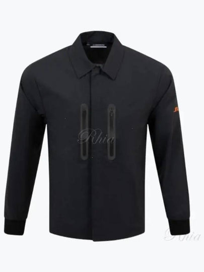 Pirro Rib Cuff Golf Long Sleeve Shirt Black - J.LINDEBERG - BALAAN 2