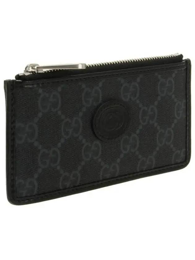 Interlocking G Zipper Card Wallet Black - GUCCI - BALAAN 3