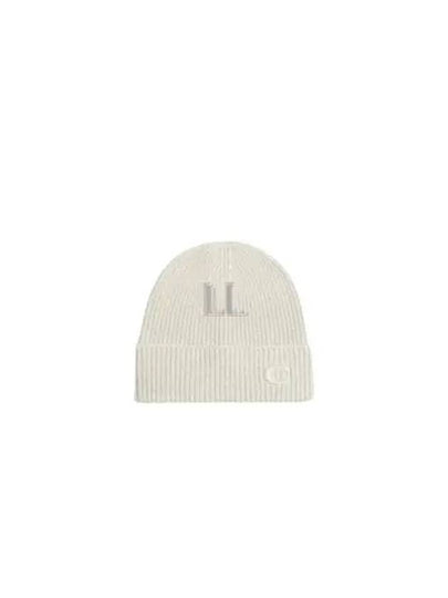 Logo Knit Beanie Chalk - COACH - BALAAN 2