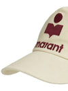 TYRON Red Logo Embroidered Baseball Cap Hat Beige - ISABEL MARANT - BALAAN 3