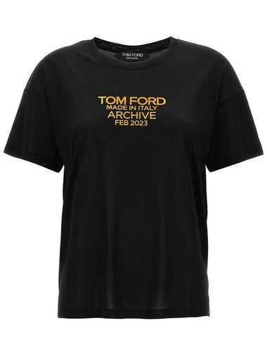 Tom Ford Logo Print T-Shirt - TOM FORD - BALAAN 1