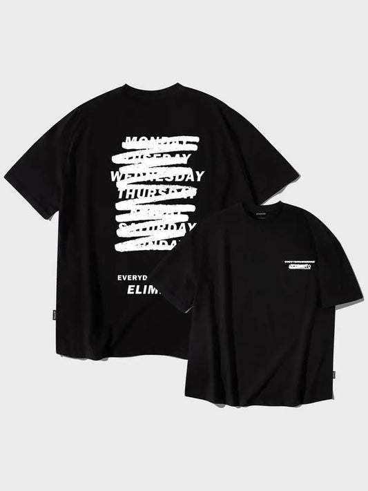 EL Not All Way Overfit Short Sleeve T-Shirt Black - ELIMENO - BALAAN 1