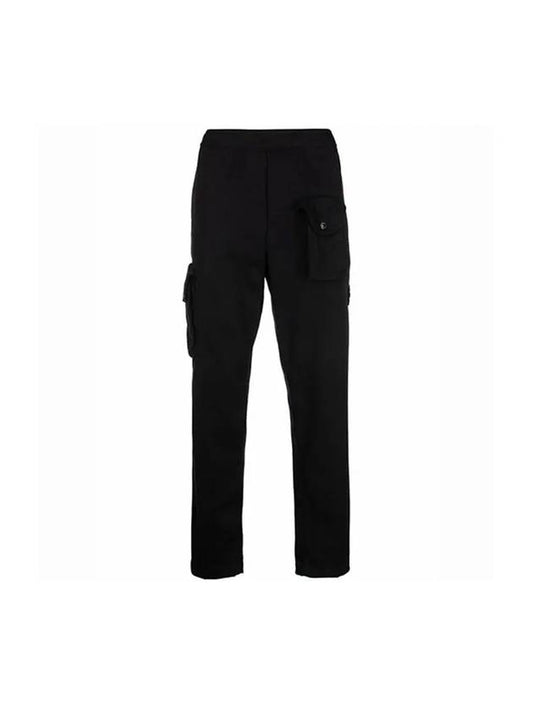 Men's Waffen Patch Utility Cargo Straight Pants Black - STONE ISLAND - BALAAN 1