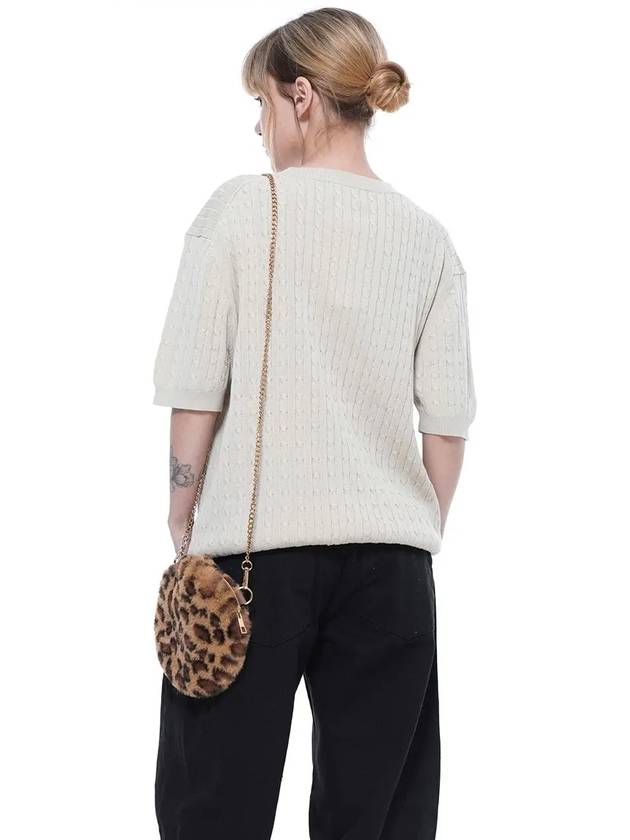 Men s LCRHK BE Linen Cable Round Half Knit Beige - CHANCE'S NOI - BALAAN 3