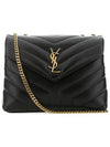 Bronze Monogram Loulou Matelasse Y Leather Small Shoulder Bag Black - SAINT LAURENT - BALAAN 3