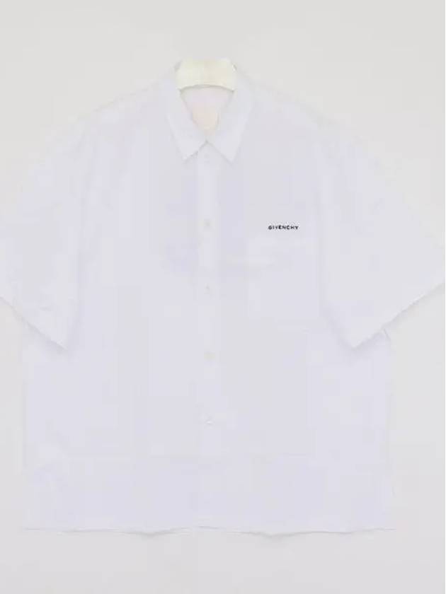 Spread Collar Cotton Short Sleeve Shirt White - GIVENCHY - BALAAN 2