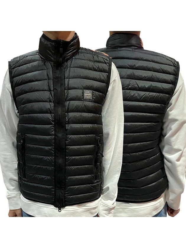 Men's Logo Patch Puffer Vest Black - STONE ISLAND - BALAAN 2