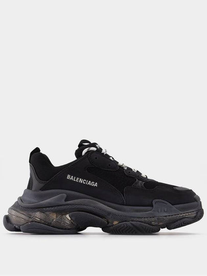 Triple S Clear Sole Low Top Sneakers Black - BALENCIAGA - BALAAN 2