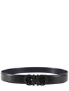 Reversible Gancini Leather Belt Black Navy - SALVATORE FERRAGAMO - BALAAN 2