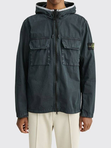 Stone Island Logo Patch Cotton Hooded Overshirt Jumper Jacket 7615122WN V0165 - STONE ISLAND - BALAAN 1