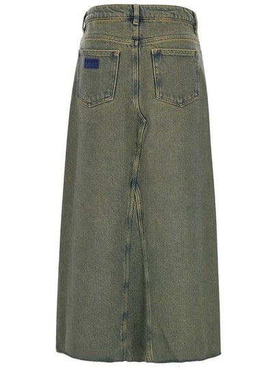 Maxi Grey Skirts With Slit At The Front In Denim Woman - GANNI - BALAAN 2