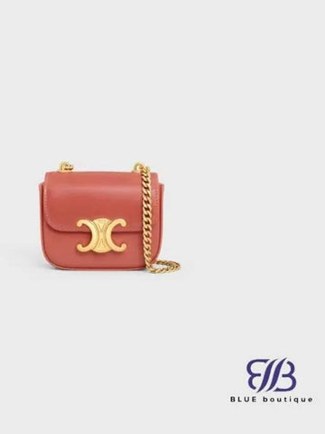 Triomphe Chain Shiny Calfskin Small Cross Bag Red Canyon - CELINE - BALAAN 1