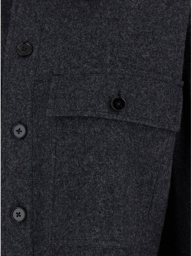 Grey Shirt With Buttons In Wool Woman - JIL SANDER - BALAAN 3