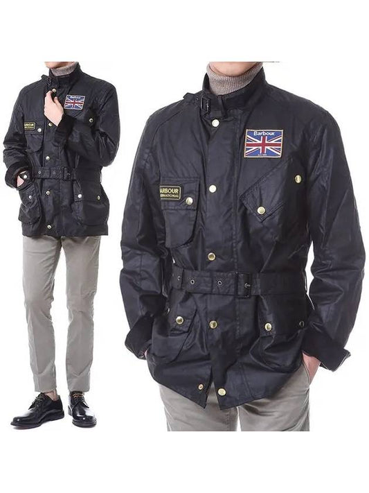 Men's International Union Jack Wax Jacket Black - BARBOUR - BALAAN 2