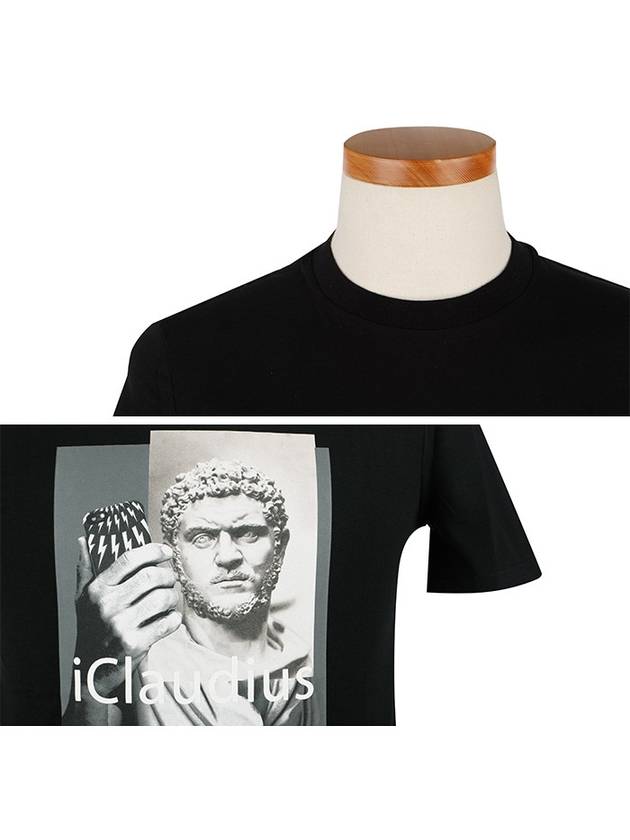 Claudius Print Short Sleeve T-Shirt Black - NEIL BARRETT - BALAAN 5