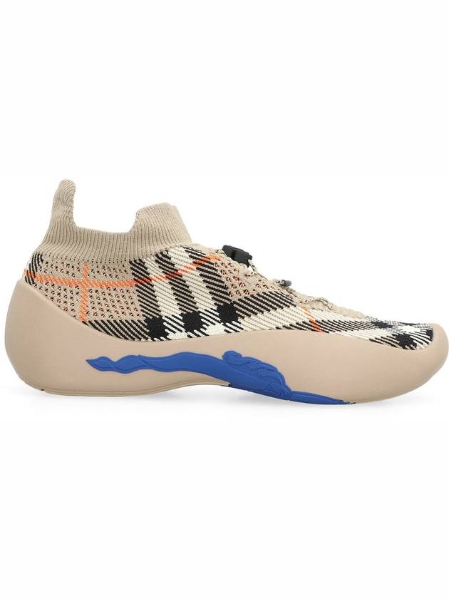 Neptune Check Knit Low Top Sneakers Sand - BURBERRY - BALAAN 3