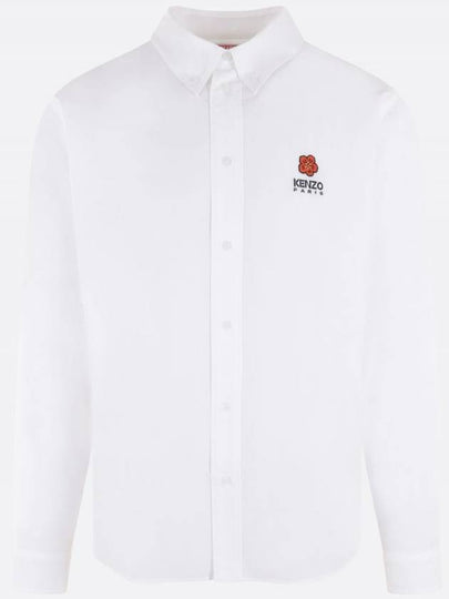 Boke Flower Crest Long Sleeve Shirt White - KENZO - BALAAN 2