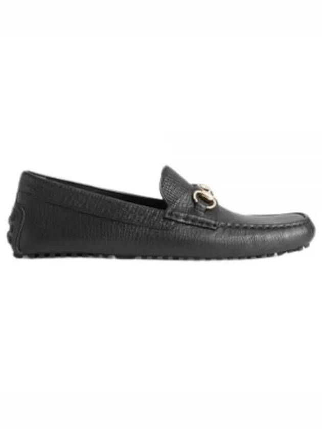 Men's Horsebit Leather Driving Loafers Black - GUCCI - BALAAN 2