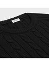 Triomphe Cashmere Cable-Knit Top Black - CELINE - BALAAN 3