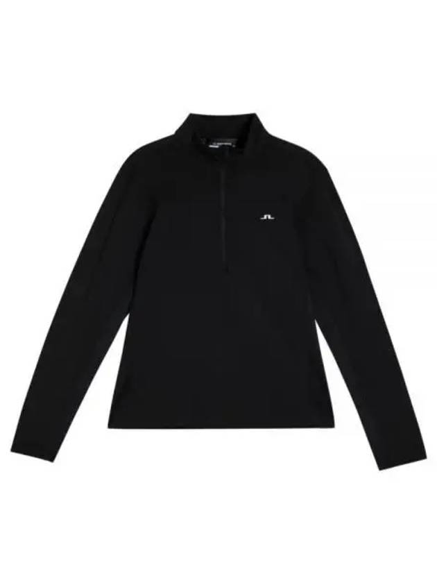 Luke Half Zip Up Mid Long Sleeve T-Shirt Black - J.LINDEBERG - BALAAN 2