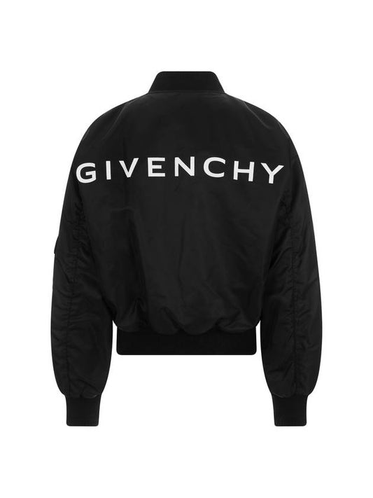 Pocket Detail Zipper Bomber Jacket Black - GIVENCHY - BALAAN 1