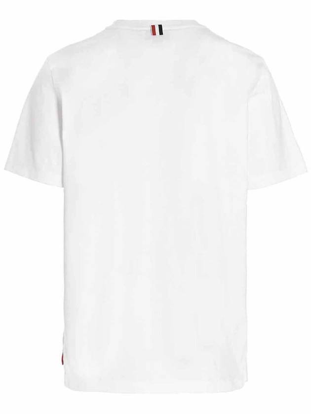 Men's Side Slit Relaxed Short Sleeve T-Shirt White - THOM BROWNE - BALAAN 3