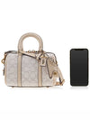 Ruby Satchel 25 Signature Textile Jacquard Cross Bag Beige - COACH - BALAAN 7