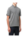 Men's Tech Milano Contrast Stitch Polo Shirt Grey - THOM BROWNE - BALAAN 3