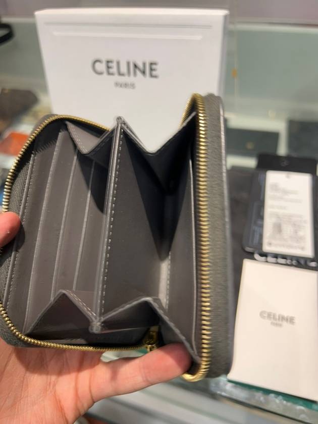 Zipper card wallet half gray women - CELINE - BALAAN 6