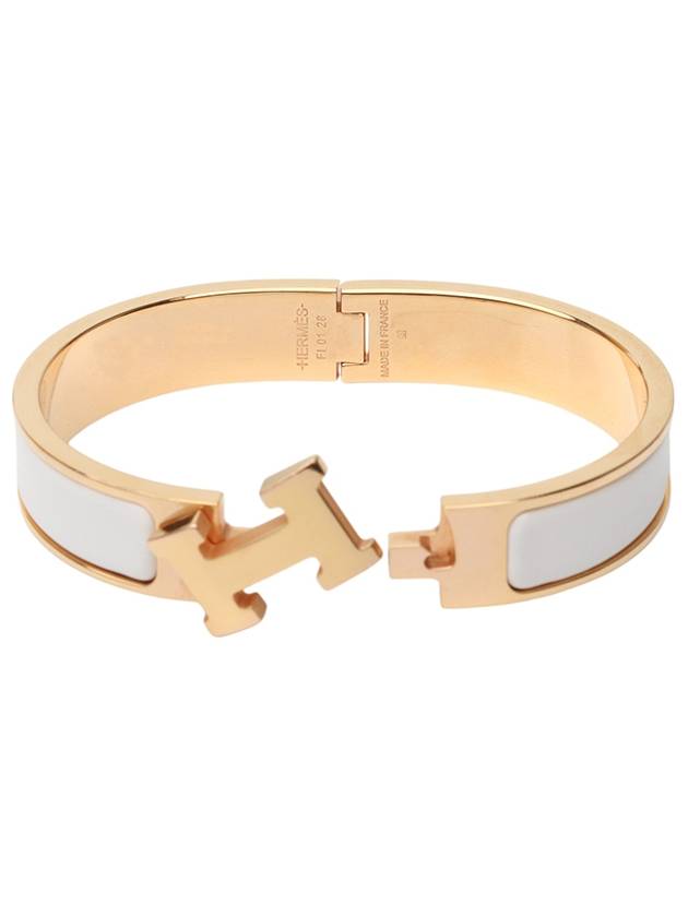 H700001 Yellow Gold White Clickash PM Bracelet 34190 3 - HERMES - BALAAN 5