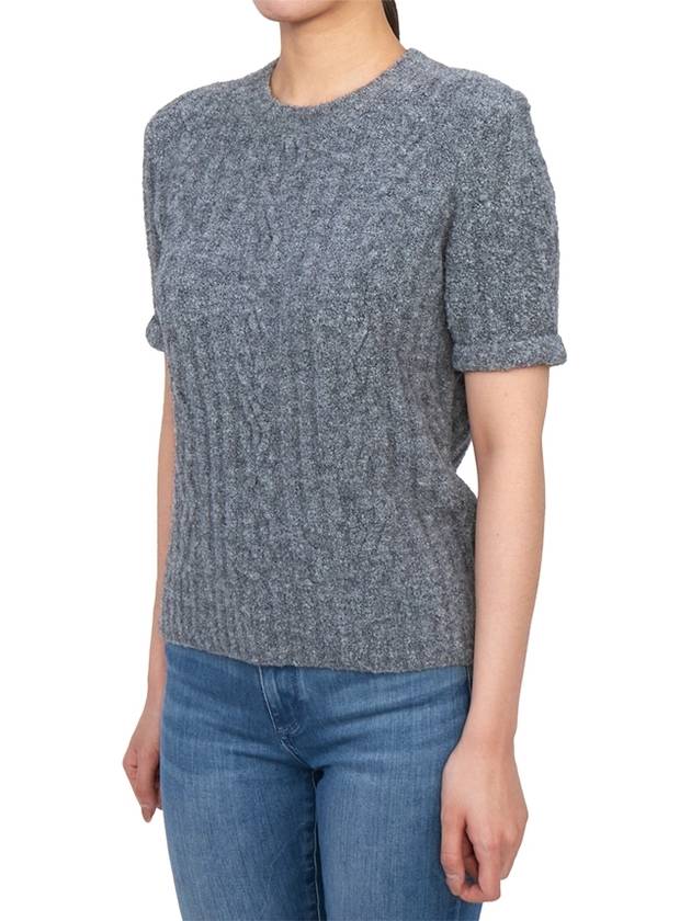 Cable Knit Short Sleeve T-Shirt Grey - JW ANDERSON - BALAAN 5