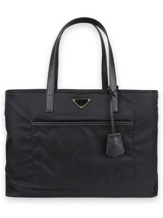 Re-Edition 1978 Large Re-Nylon Saffiano Leather Tote Bag Black - PRADA - BALAAN 3