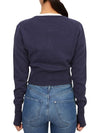 Bea ORB Embroidered Logo Crop Cardigan Dark Blue - VIVIENNE WESTWOOD - BALAAN 7