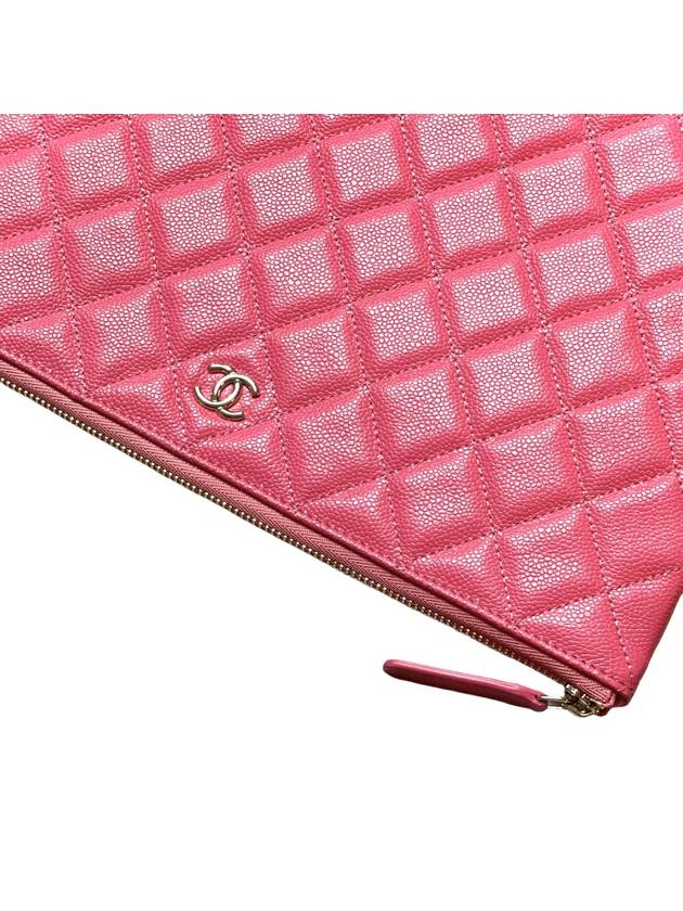 Classic gold logo medium caviar clutch bag pink - CHANEL - BALAAN 5