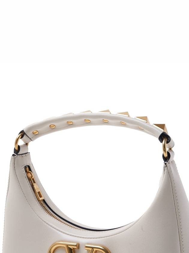 Roman Stud Strap V Logo Shoulder Bag Ivory - VALENTINO - BALAAN 9