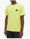 Logo Patch Short Sleeve T-Shirt Neon Yellow - STONE ISLAND - BALAAN 3