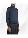 Thermal Rib Ottoman Stripe Turtleneck Navy - THOM BROWNE - BALAAN 4