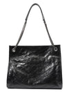 Niki Vintage Leather Shopping Tote Bag Black - SAINT LAURENT - BALAAN 5