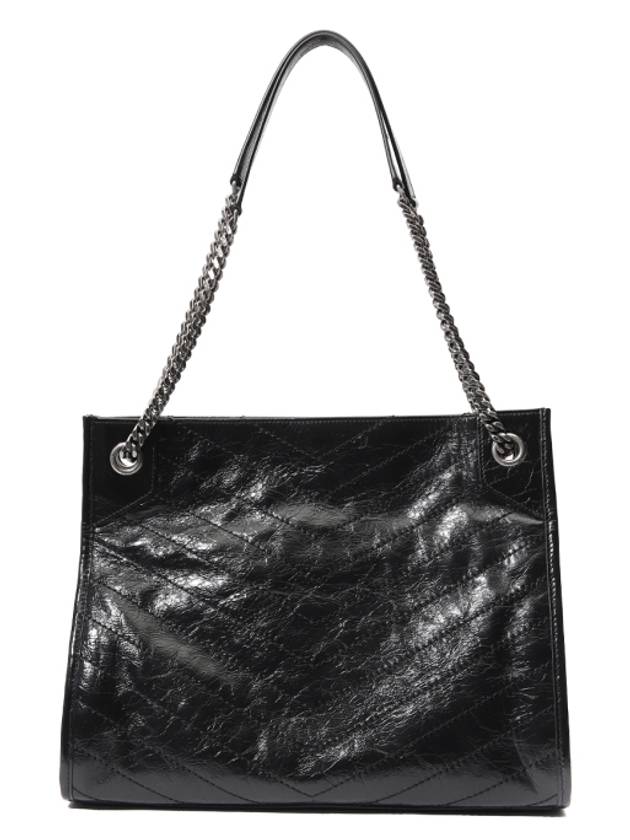 Niki Vintage Leather Shopping Tote Bag Black - SAINT LAURENT - BALAAN 5