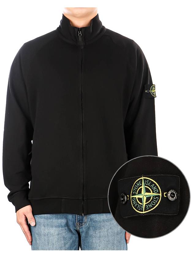 Garment Dyed OLD Treatment Zip Up Jacket Black - STONE ISLAND - BALAAN 2