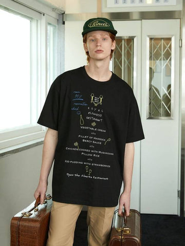 Room Service Menu T ShirtDeep Black - KINETO - BALAAN 1