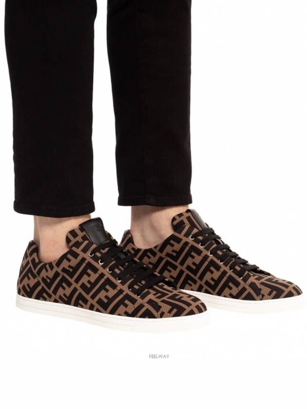 Tech Fabric Low Top Sneakers Brown - FENDI - BALAAN 4