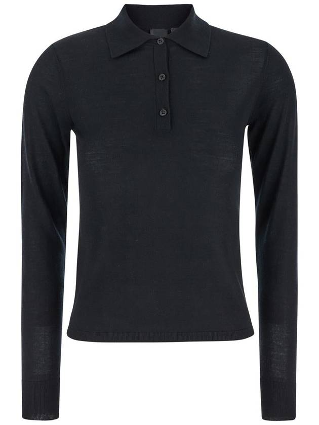 'Liquoroso' Black Long-Sleeve Polo Shirt In Wool Woman - PINKO - BALAAN 1