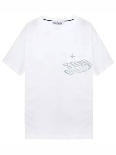 Lettering logo print pocket t shirt short sleeve tee - STONE ISLAND - BALAAN 1