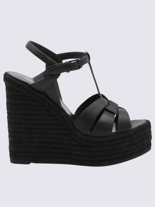 Tribute Espadrille Wedge Heel Black - SAINT LAURENT - BALAAN 2