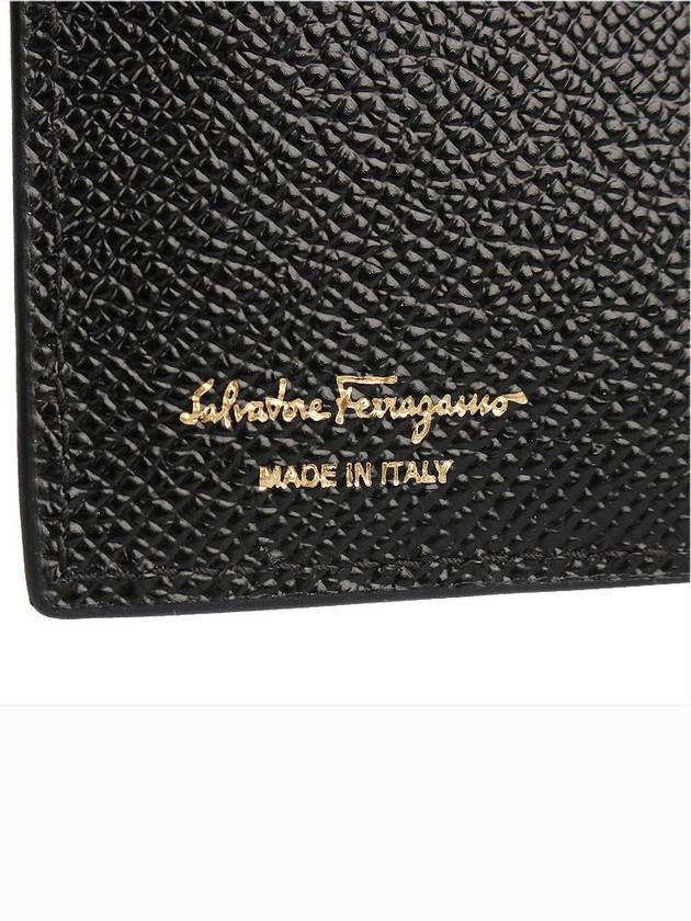 Gancini Compact Half Wallet Black - SALVATORE FERRAGAMO - BALAAN 6