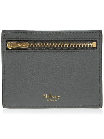 Classic Grain Leather Zipped Card Holder Charcoal - MULBERRY - BALAAN 1